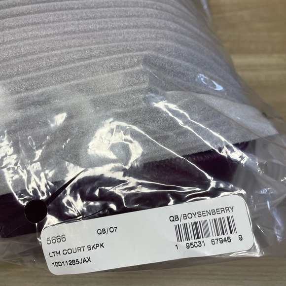 New! COACH Court Backpack bag leather purple boysenberry travel laptop GIFT! - Picture 7 of 7